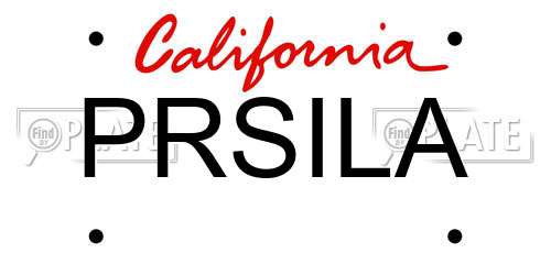 PRSILA California License Plate