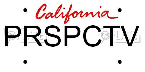 PRSPCTV California License Plate