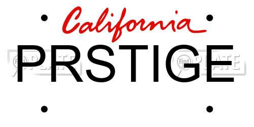 PRSTIGE California License Plate