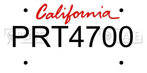 PRT4700 California License Plate