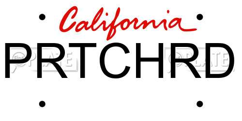 PRTCHRD California License Plate