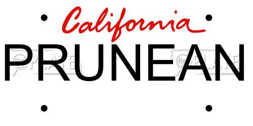 PRUNEAN California License Plate
