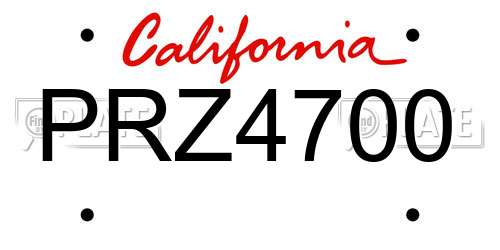 PRZ4700 California License Plate