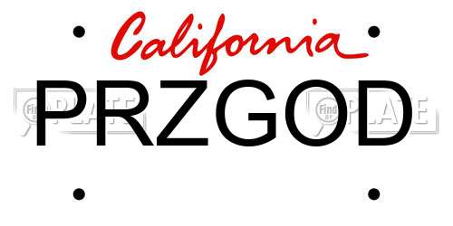 PRZGOD California License Plate
