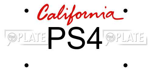 PS4 California License Plate