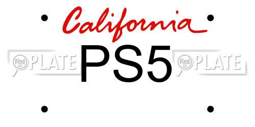PS5 California License Plate