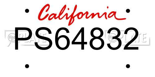PS64832 California License Plate