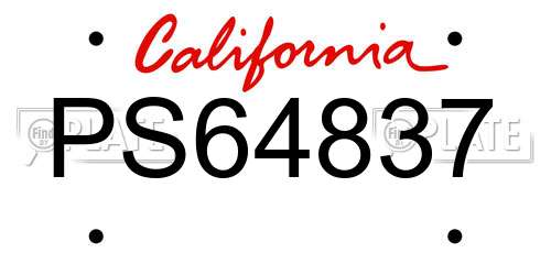 PS64837 California License Plate