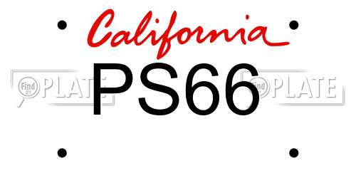 PS66 California License Plate