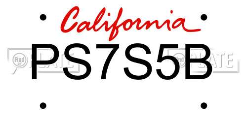 PS7S5B California License Plate