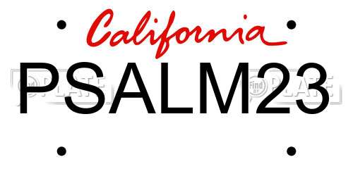 PSALM23 California License Plate
