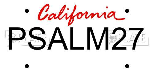 PSALM27 California License Plate