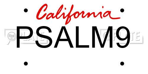 PSALM9 California License Plate