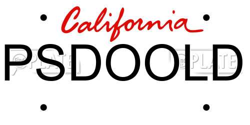 PSDOOLD California License Plate