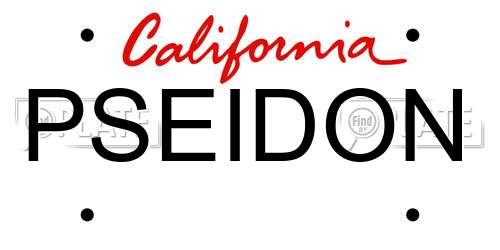 PSEIDON California License Plate