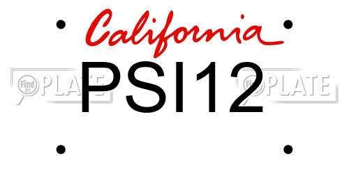 PSI12 California License Plate