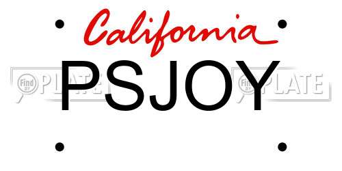 PSJOY California License Plate