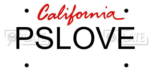 PSLOVE California License Plate