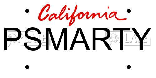 PSMARTY California License Plate