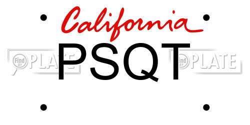 PSQT California License Plate