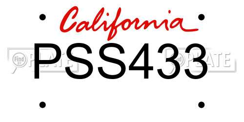 PSS433 California License Plate