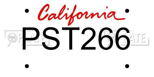 PST266 California License Plate