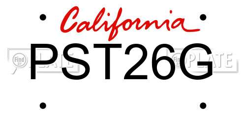 PST26G California License Plate