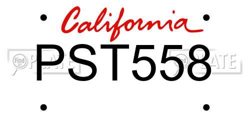 PST558 California License Plate
