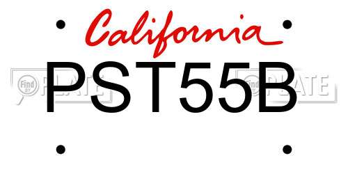 PST55B California License Plate