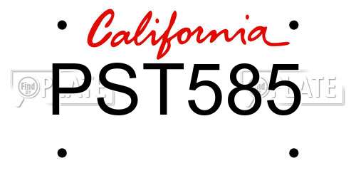 PST585 California License Plate