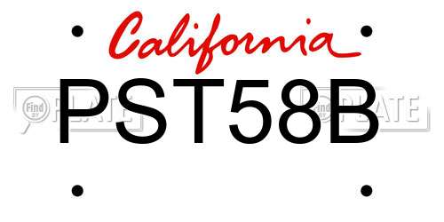 PST58B California License Plate