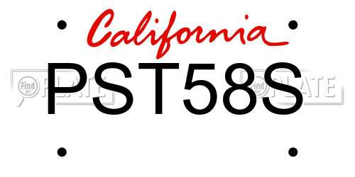 PST58S California License Plate