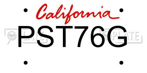 PST76G California License Plate