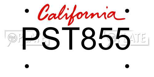 PST855 California License Plate