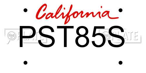 PST85S California License Plate