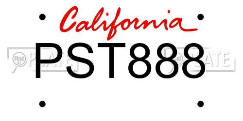 PST888 California License Plate