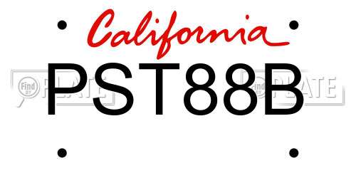 PST88B California License Plate