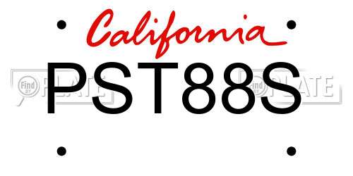 PST88S California License Plate