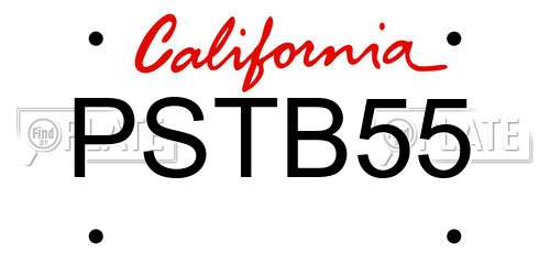 PSTB55 California License Plate