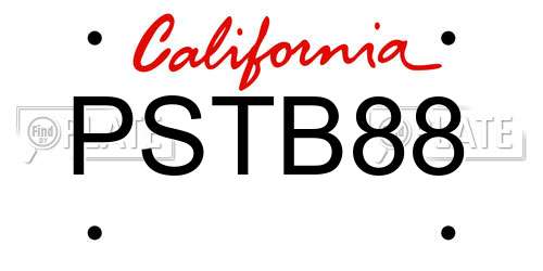 PSTB88 California License Plate