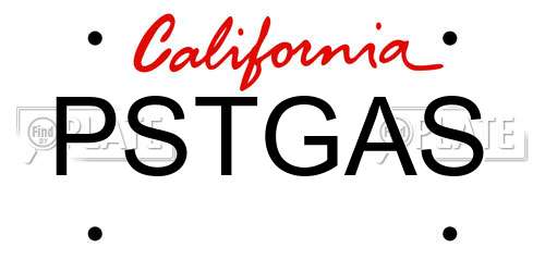 PSTGAS California License Plate