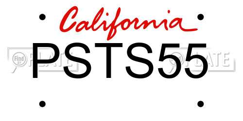 PSTS55 California License Plate