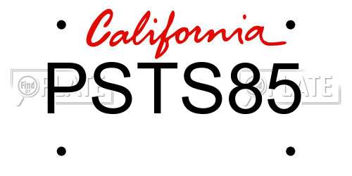 PSTS85 California License Plate