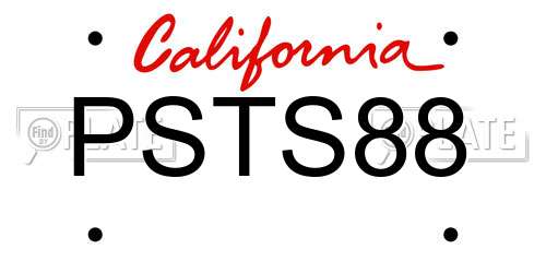 PSTS88 California License Plate