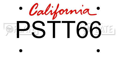 PSTT66 California License Plate
