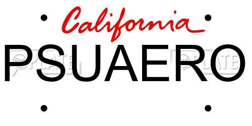 PSUAERO California License Plate