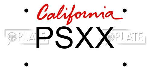 PSXX California License Plate