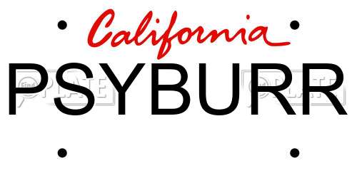 PSYBURR California License Plate