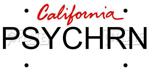 PSYCHRN California License Plate