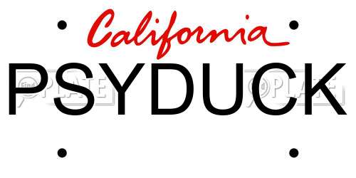 PSYDUCK California License Plate